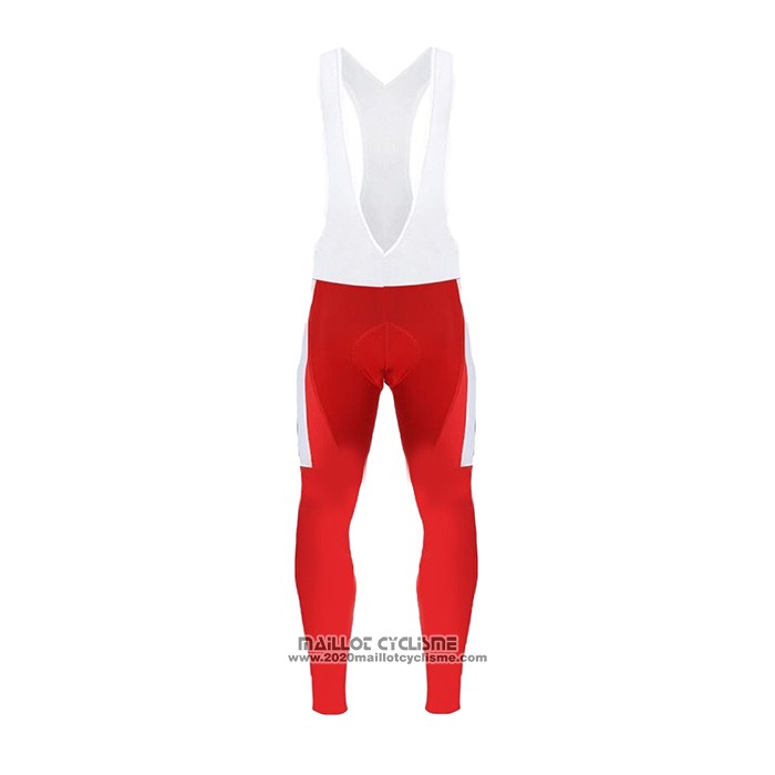 2021 Maillot Cyclisme Direct Energie Blanc Rouge Jaune Bleu Manches Longues et Cuissard